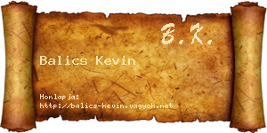 Balics Kevin névjegykártya